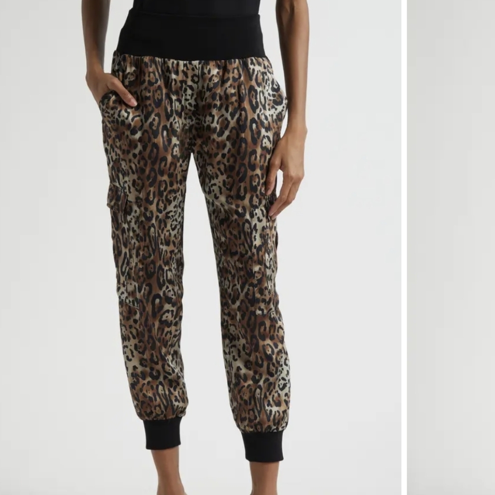 Cinq Á Sept 5à7 Leopard Giles Cargo Joggers Black/Sahara Medium